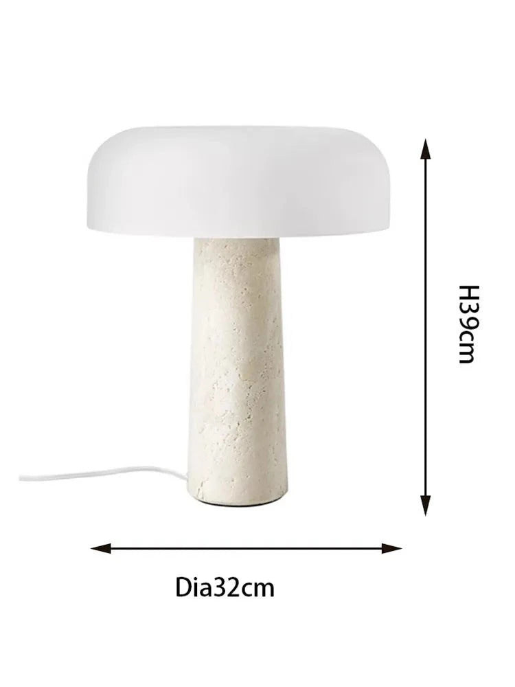 Lámpara de mesa de diseño CHILLA de piedra marfil