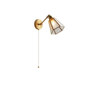 Applique Murale Dorée Avec Interrupteur à Tirette - Douille E27 40W Max, Style Vintage, Pour Salon/chambre