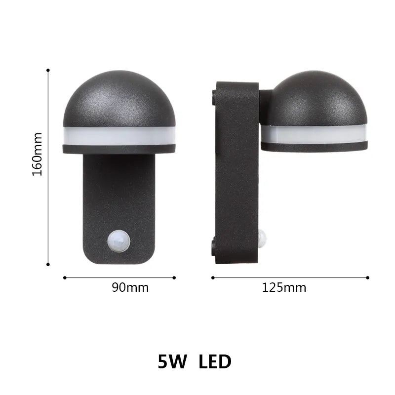 Applique murale LED d'extérieur en aluminium étanche IP54 et antirouille avec détecteur de mouvement OWL14