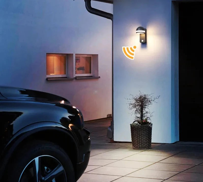 Applique murale LED d'extérieur en aluminium étanche IP54 et antirouille avec détecteur de mouvement OWL14