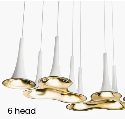 Suspension design blanche et doré en métal FLUSSIG
