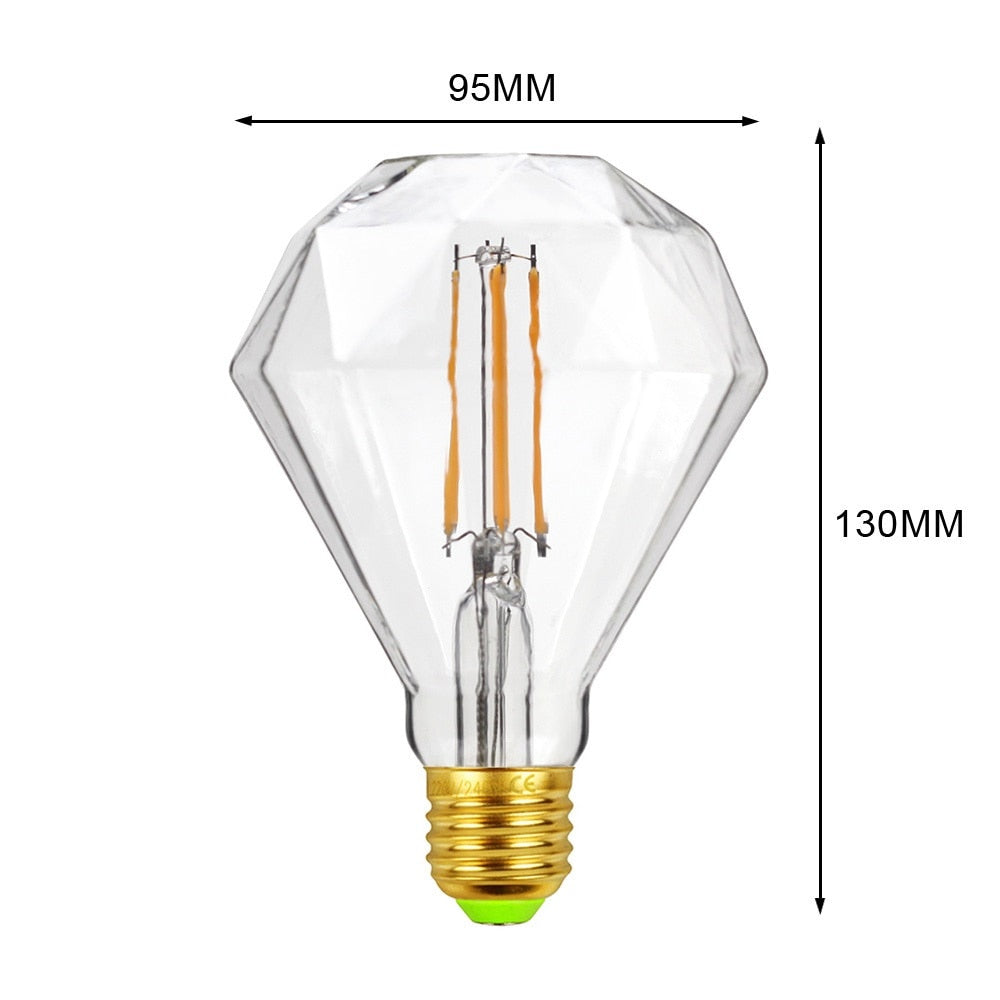 Ampoule Vintage E27 LED 4W 220V blanc chaud Bulb Retro