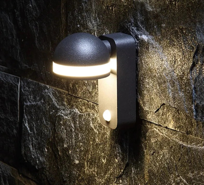 Applique murale LED d'extérieur en aluminium étanche IP54 et antirouille avec détecteur de mouvement OWL14