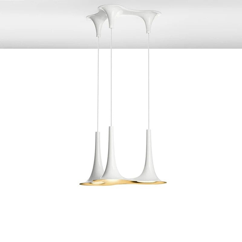 Suspension design blanche et doré en métal FLUSSIG