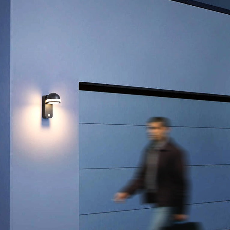 Applique murale LED d'extérieur en aluminium étanche IP54 et antirouille avec détecteur de mouvement OWL14