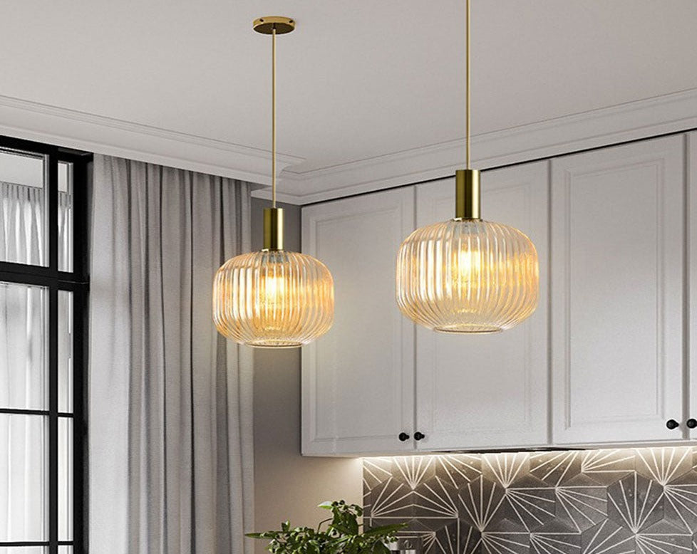 Suspension design moderne en métal et verre GLAZE