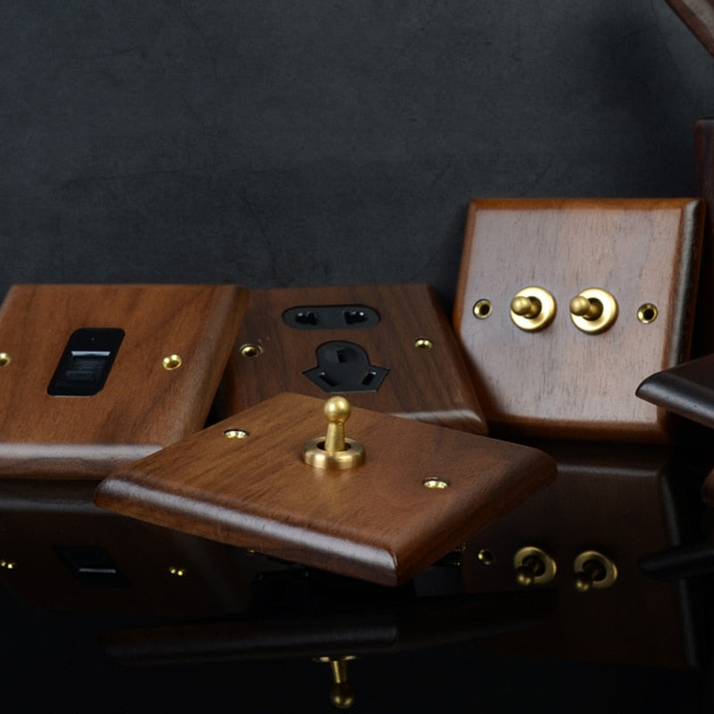 WG12 wooden sockets and toggle switches