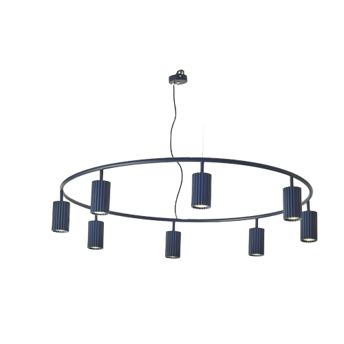 Metal pendant light with 8 SYNC LED spots