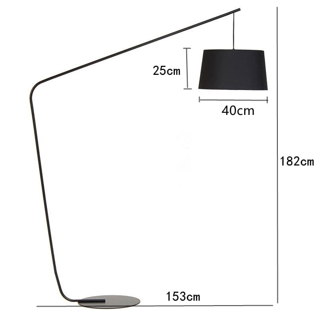 Lampadaire design moderne en métal avec abat-jour en tissu ANGLE