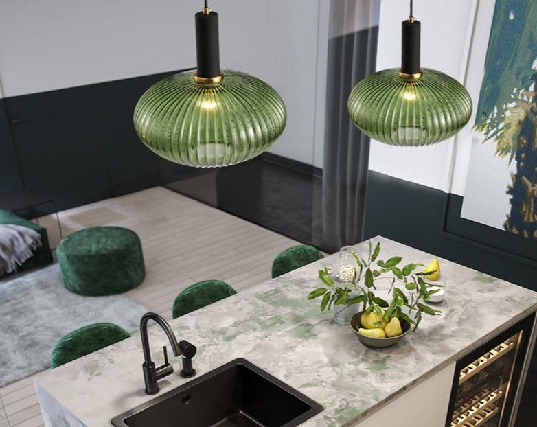 Suspension design moderne en métal et verre GLAZE