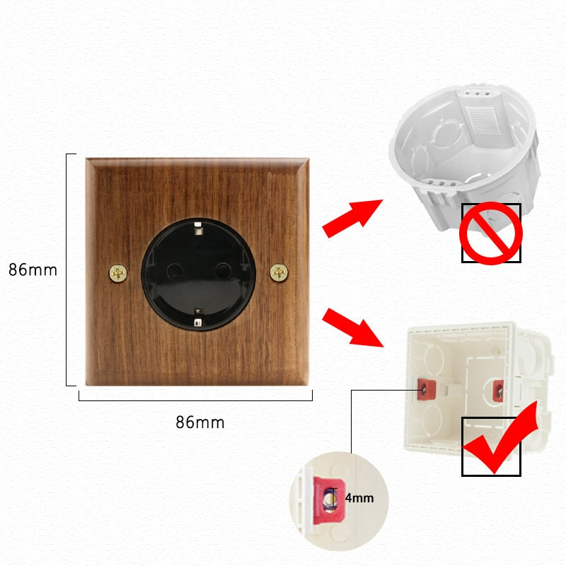WG12 wooden sockets and toggle switches