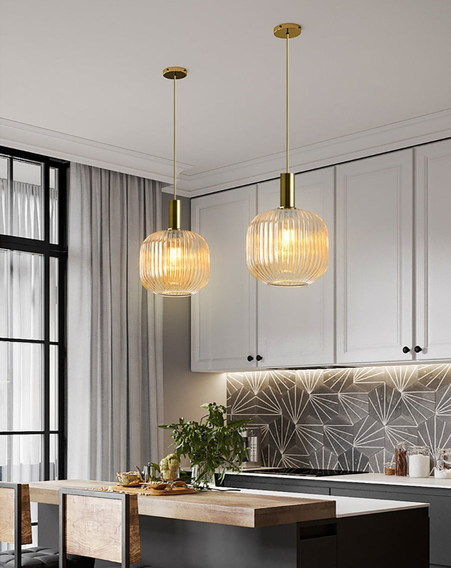 Suspension design moderne en métal et verre GLAZE