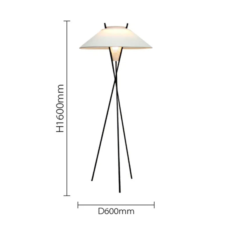Lampadaire design en métal avec abat-jour en tissu TAFFEL