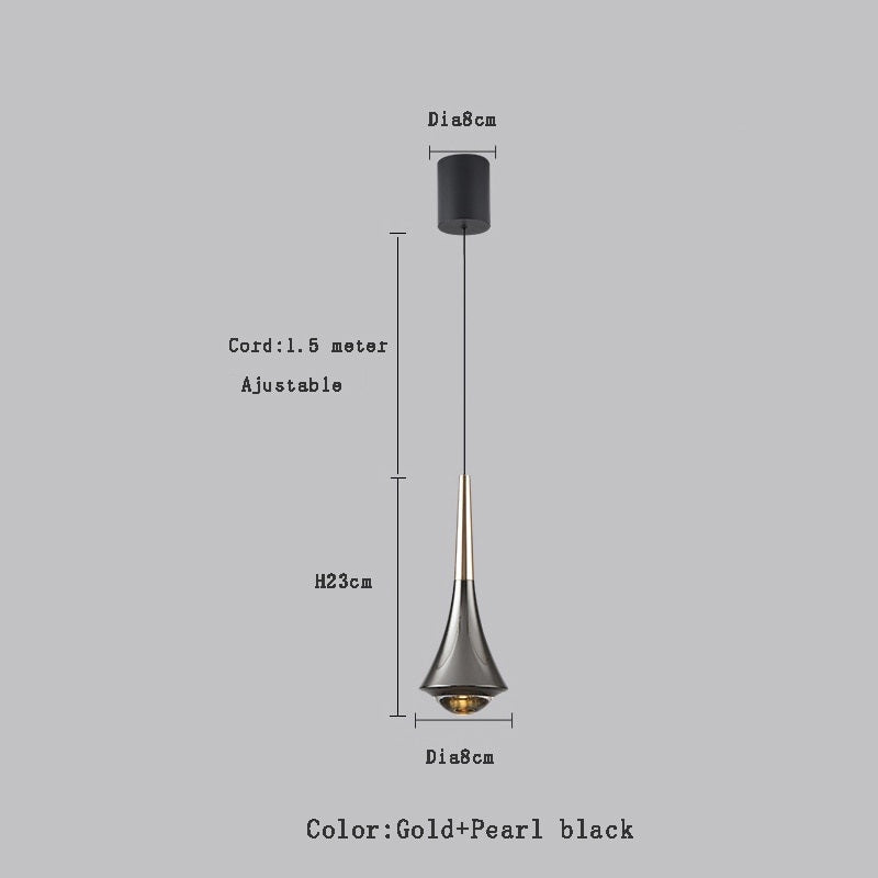 Designer LED pendant light in black metal KUMA