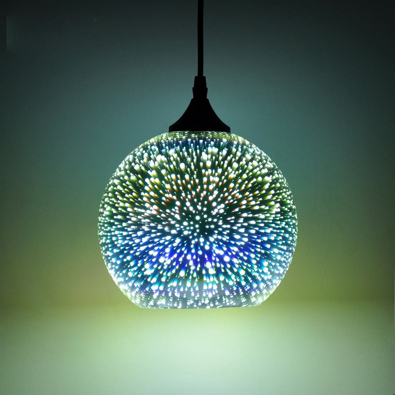 Suspension coloré effet étincelle en verre AURORE