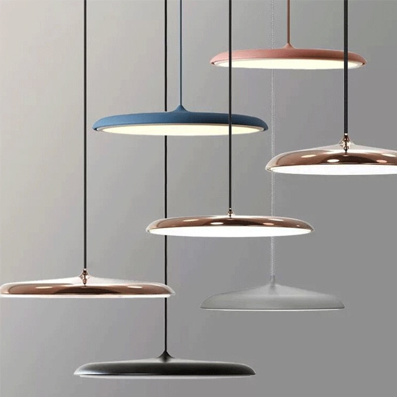 Suspension LED en métal design Scandinave Saucer