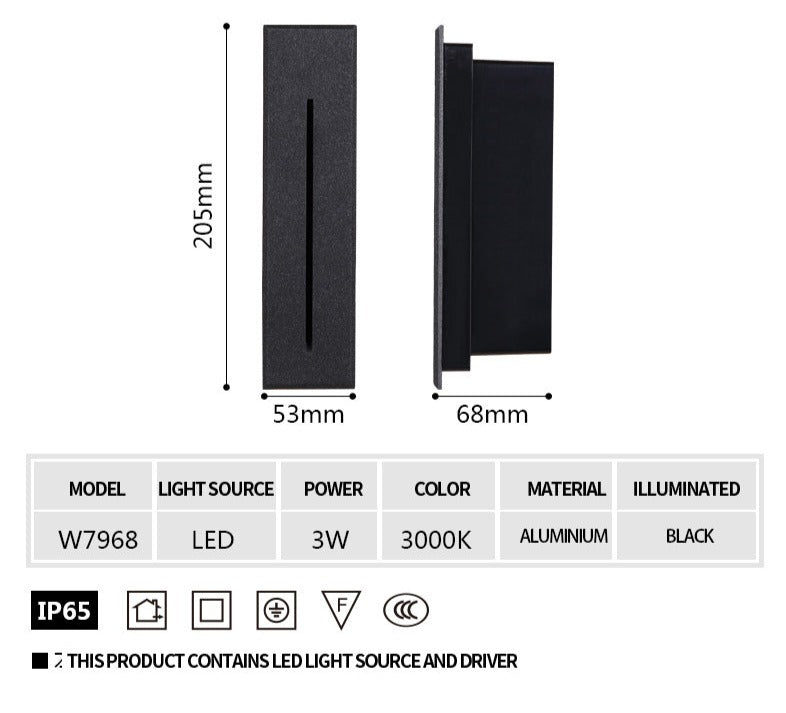 Lampe d'extérieure encastrable en aluminium étanche IP65 et antirouille WLE02