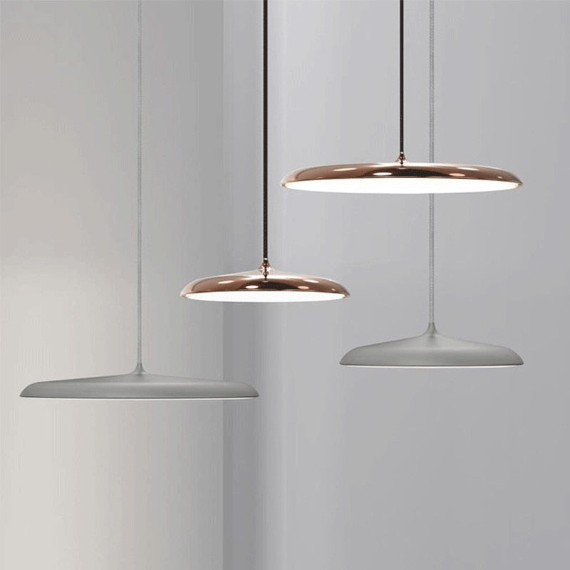 Suspension LED en métal design Scandinave Saucer