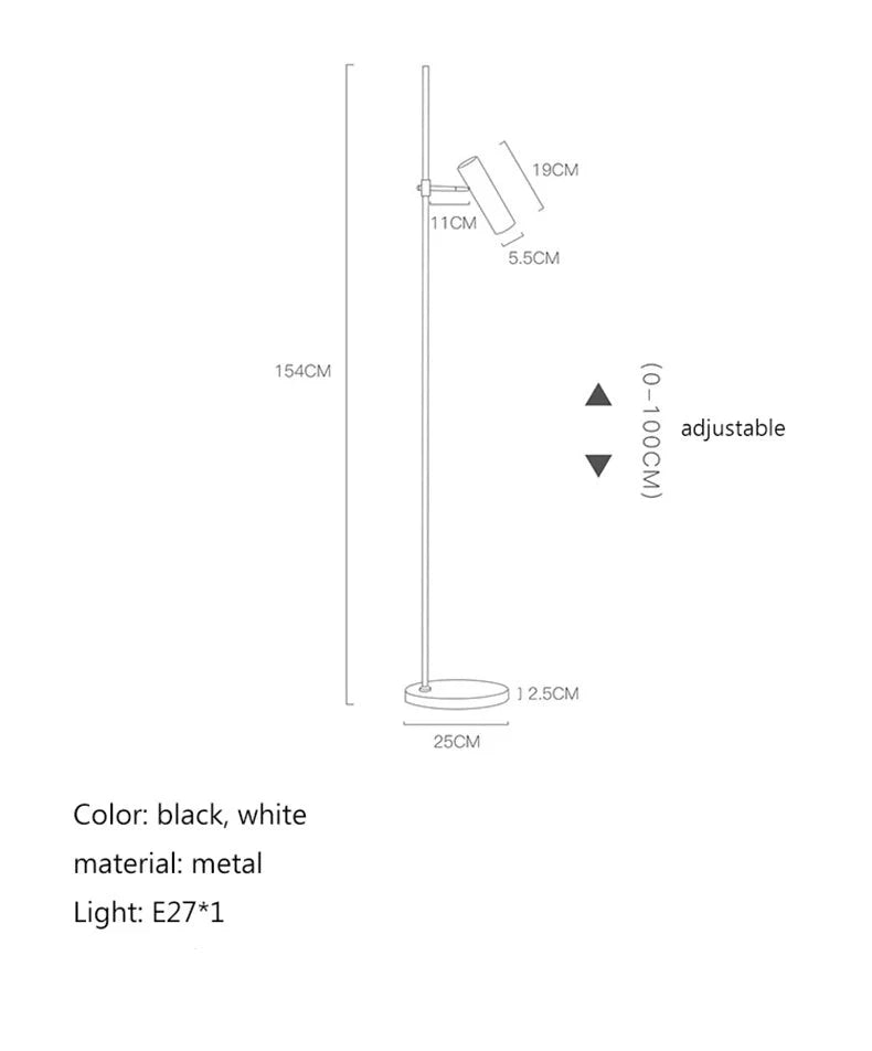 Lampadaire design minimaliste LED en métal VISION