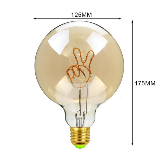 Ampoule Vintage G125 E27 LED 4W 220V blanc chaud Bulb Retro