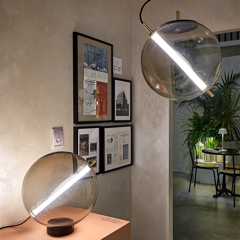 Suspension LED en verre design