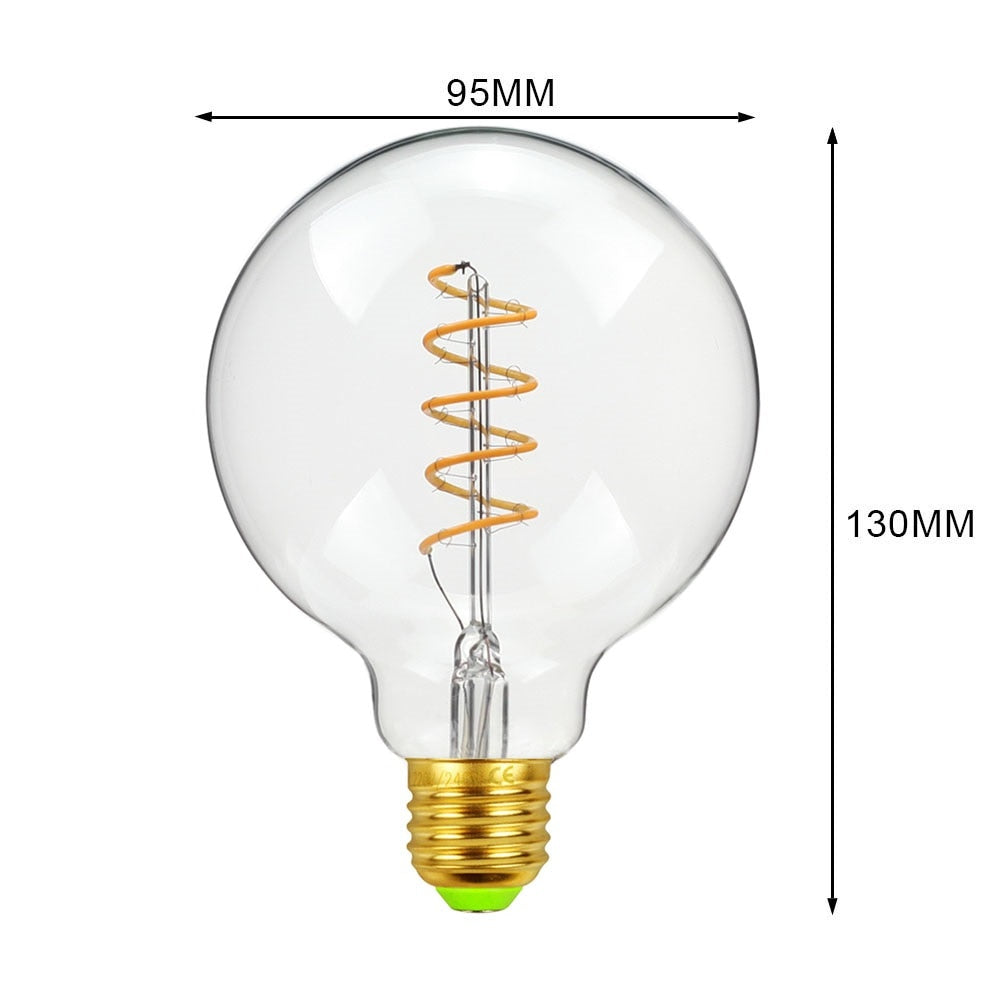 Ampoule Vintage SPIRALE E27 LED 4W 220V blanc chaud Bulb Retro