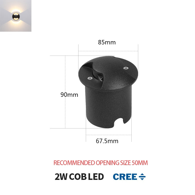 Lampe d'extérieure encastrable au sol en aluminium étanche IP67 et antirouille WLE01