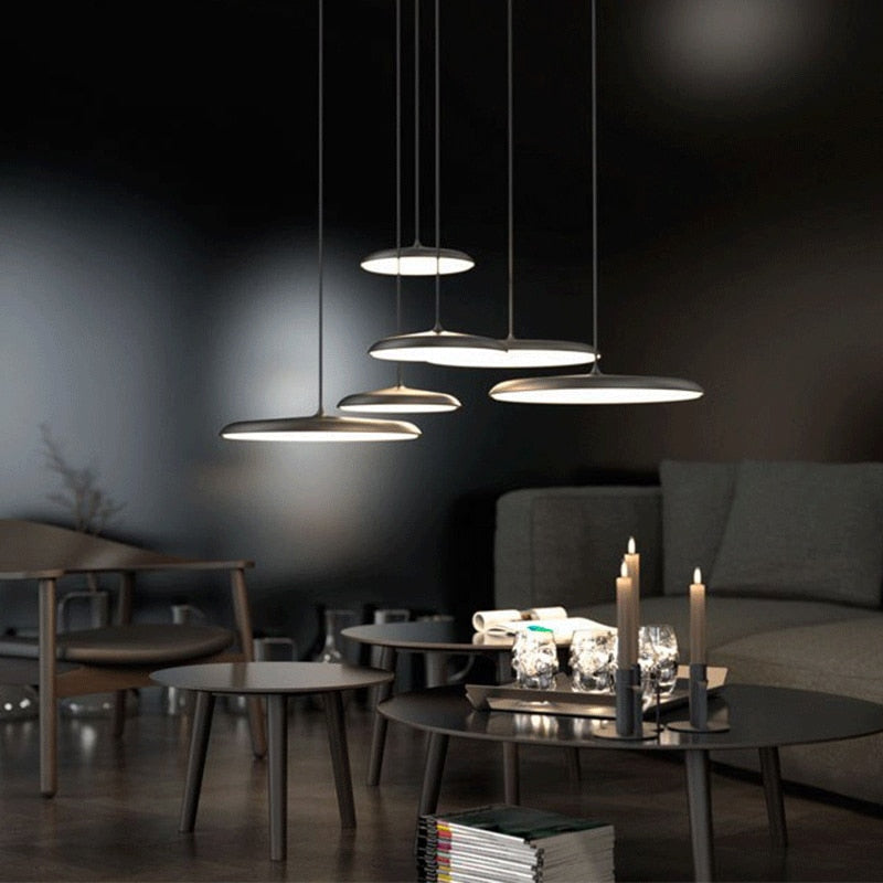 Suspension LED en métal design Scandinave Saucer