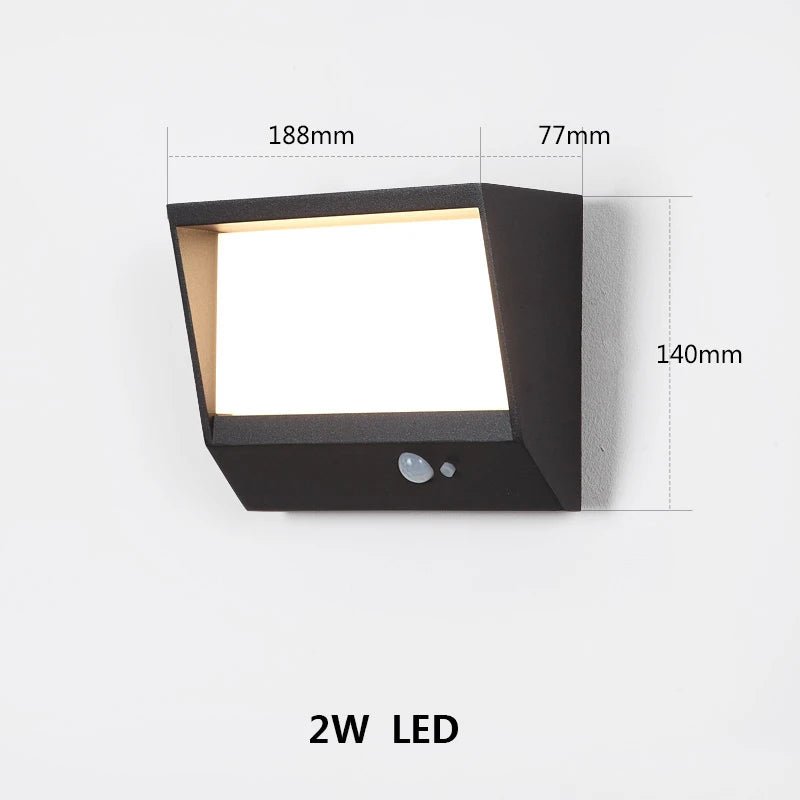 LED solar outdoor wall light with motion sensor in IP54 waterproof and rust-proof aluminum OWL53