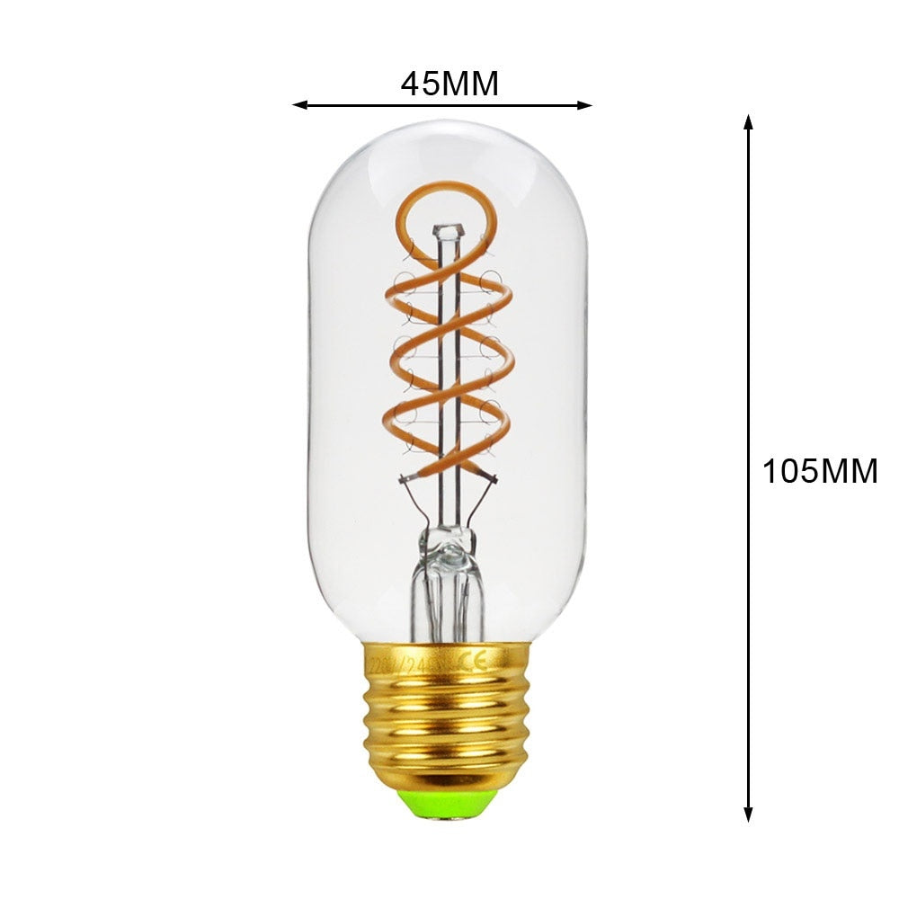 Ampoule Vintage SPIRALE E27 LED 4W 220V blanc chaud Bulb Retro