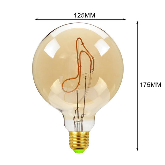 Ampoule Vintage NOTE DE MUSIQUE G125 E27 LED 4W 220V blanc chaud Bulb Retro