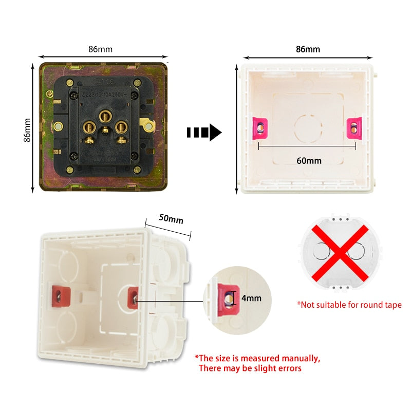 Enchufes e interruptores de palanca de acero inoxidable blanco con palanca dorada SKS12