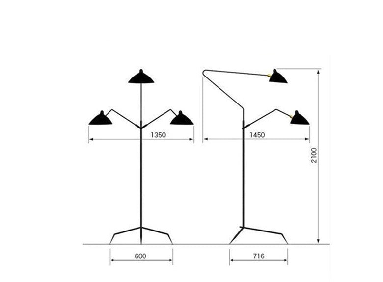 Lampadaire design en métal noir Beam1.0