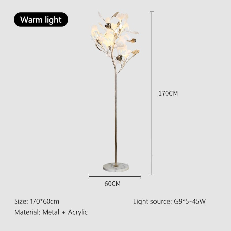 Lámpara de pie LED de metal de diseño moderno LEAF