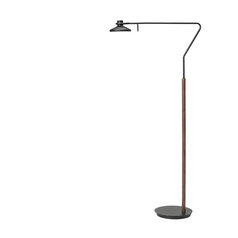 Lampadaire design minimaliste LED en métal et bois KROG