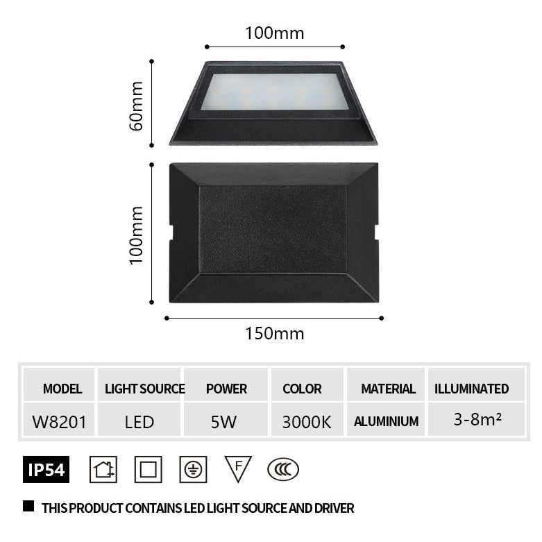 Applique murale LED d'extérieur en aluminium étanche IP54 et antirouille OWL20