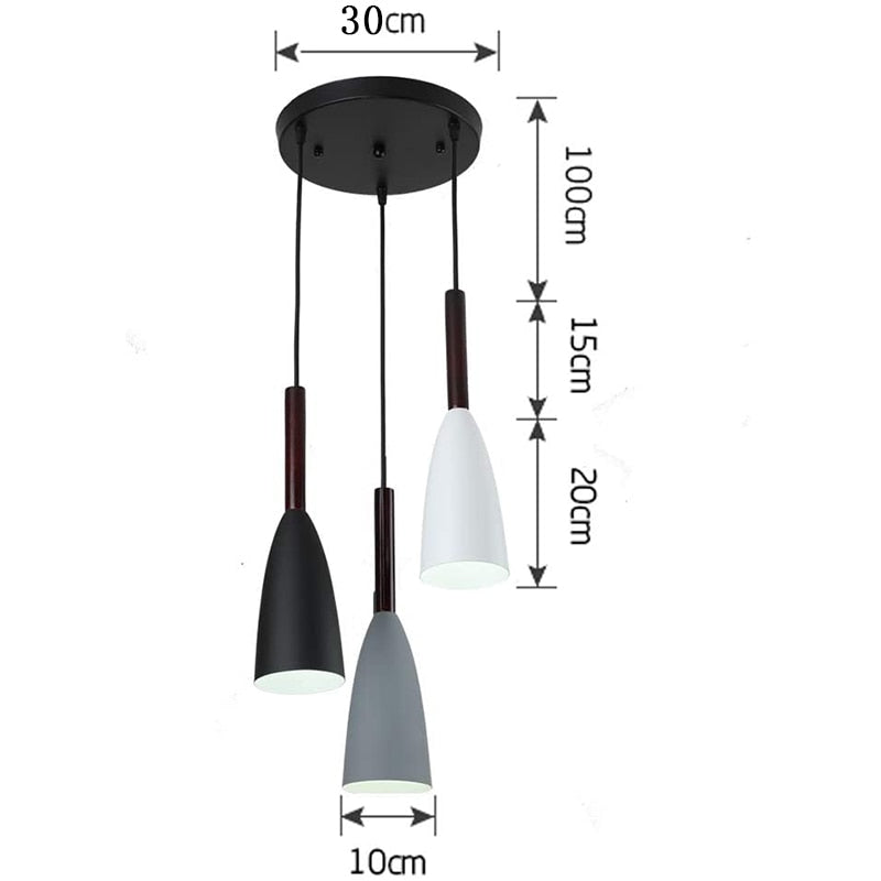 Lámpara colgante minimalista de metal cónica FLOW