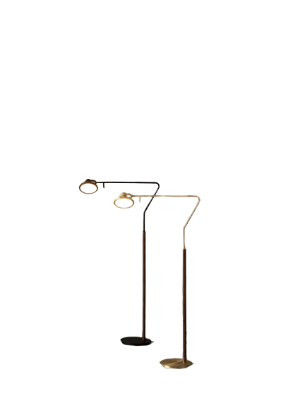 Lampadaire design minimaliste LED en métal et bois KROG