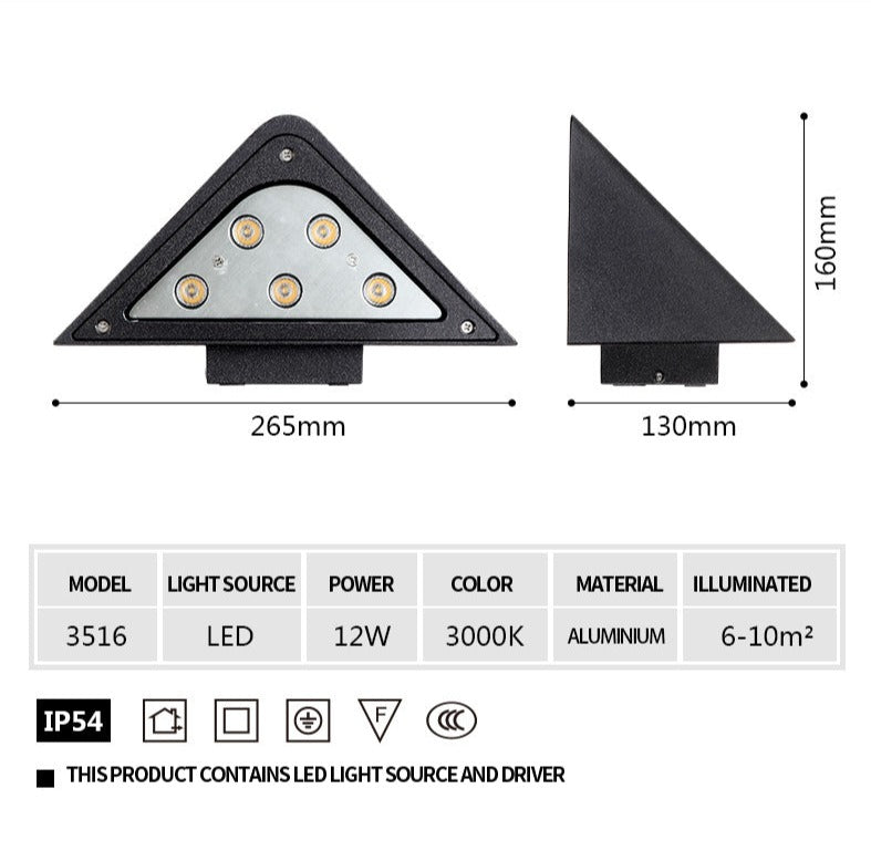 Applique murale LED d'extérieur en aluminium étanche IP54 et antirouille OWL42