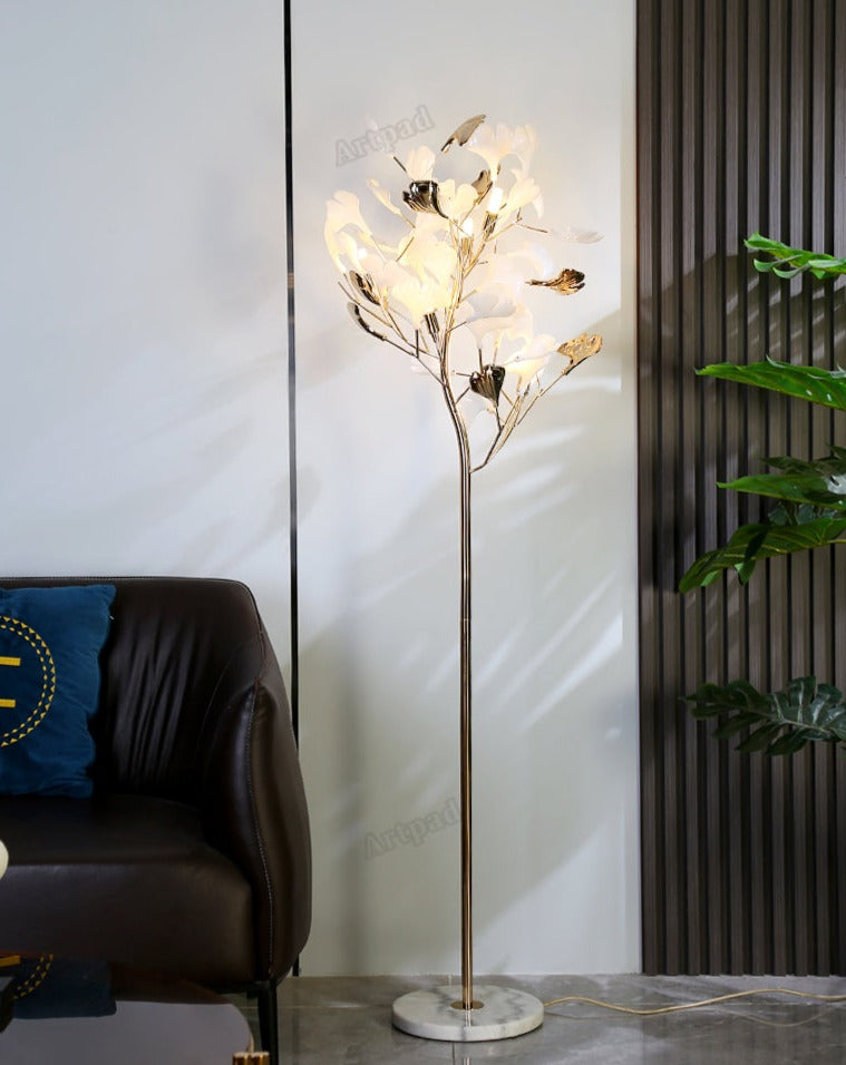 Lampadaire LED en métal design moderne Leaf