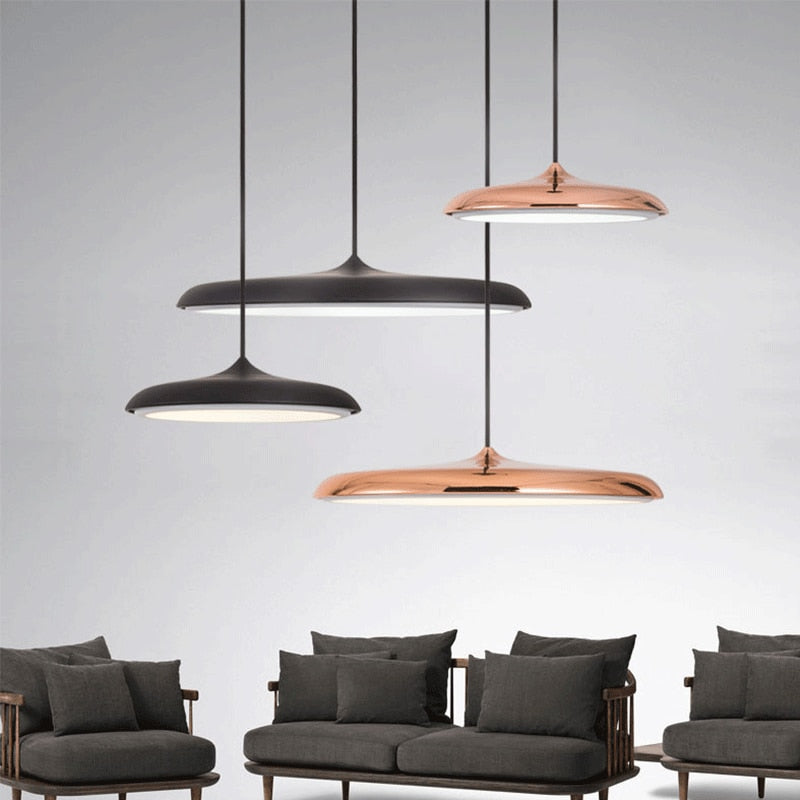 Suspension LED en métal design Scandinave Saucer