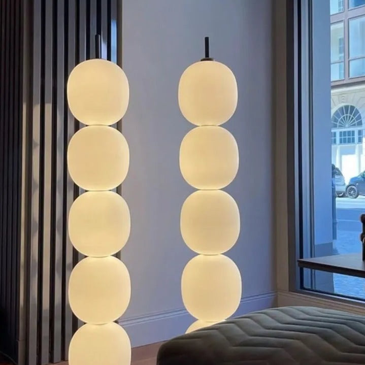 Lampadaire design LED en verre avec base en marbre MELE