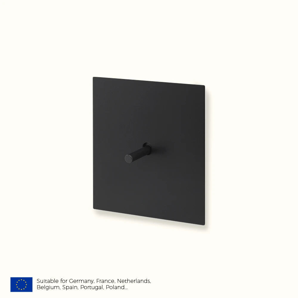 Prises et interrupteurs design minimaliste à bascule en acier inoxydable noir mat SVS13