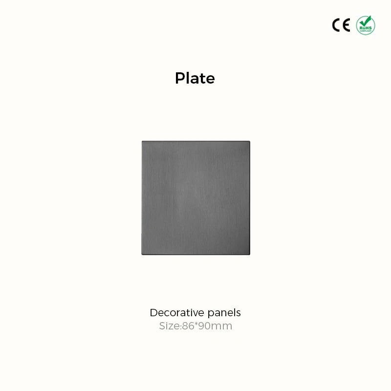 Prises et interrupteurs design minimaliste à bascule en acier inoxydable gris effet brossé SVS12