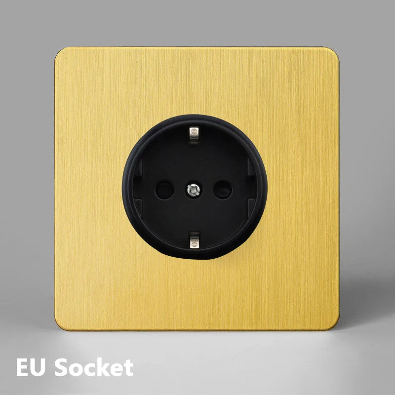 SXS12 Brushed Brass Sockets and Toggle Switches