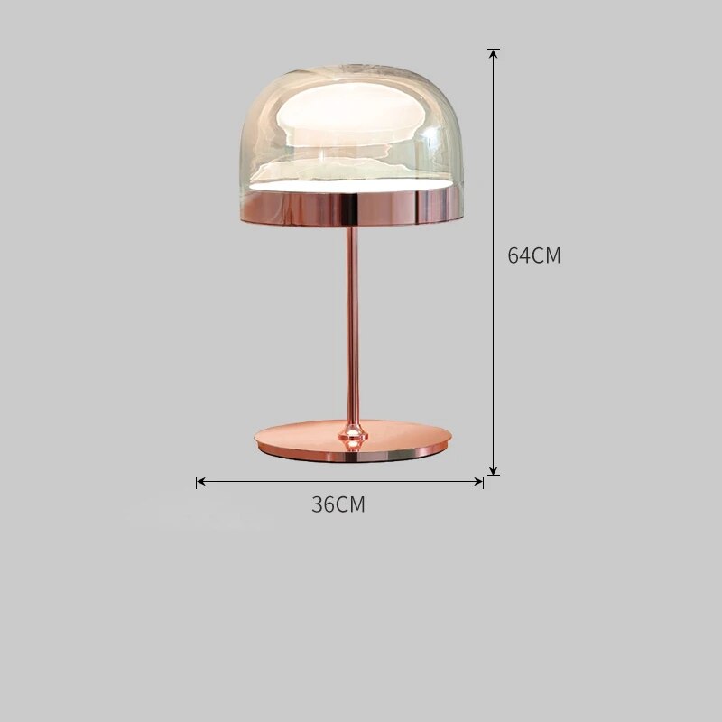 Lampe de table LED en métal et abat-jour en verre DIKYA