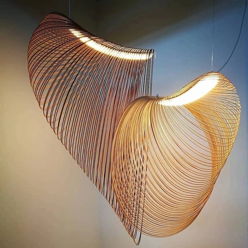 Lámpara colgante LED de madera de diseño moderno UVA