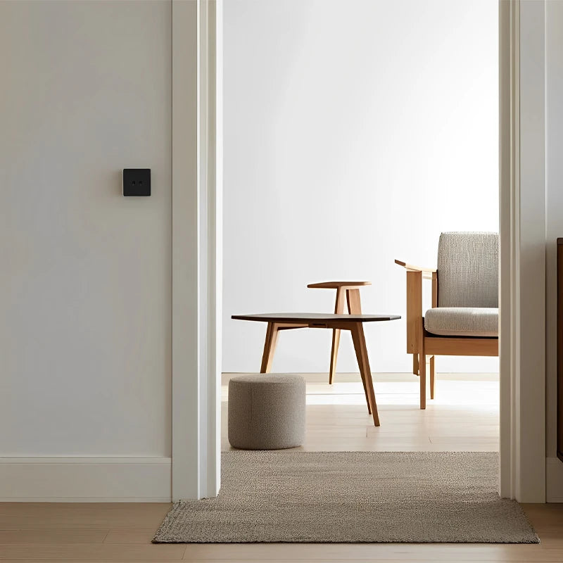 Prises et interrupteurs design minimaliste à bascule en acier inoxydable noir mat SVS-R13
