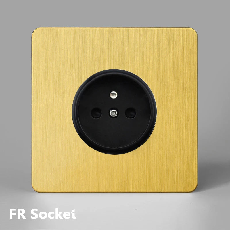 SXS12 Brushed Brass Sockets and Toggle Switches