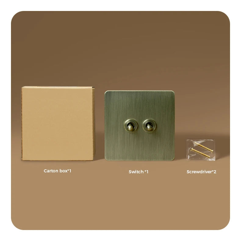 Prises et interrupteurs design à bascule en acier inoxydable bronze effet brossé SPS10